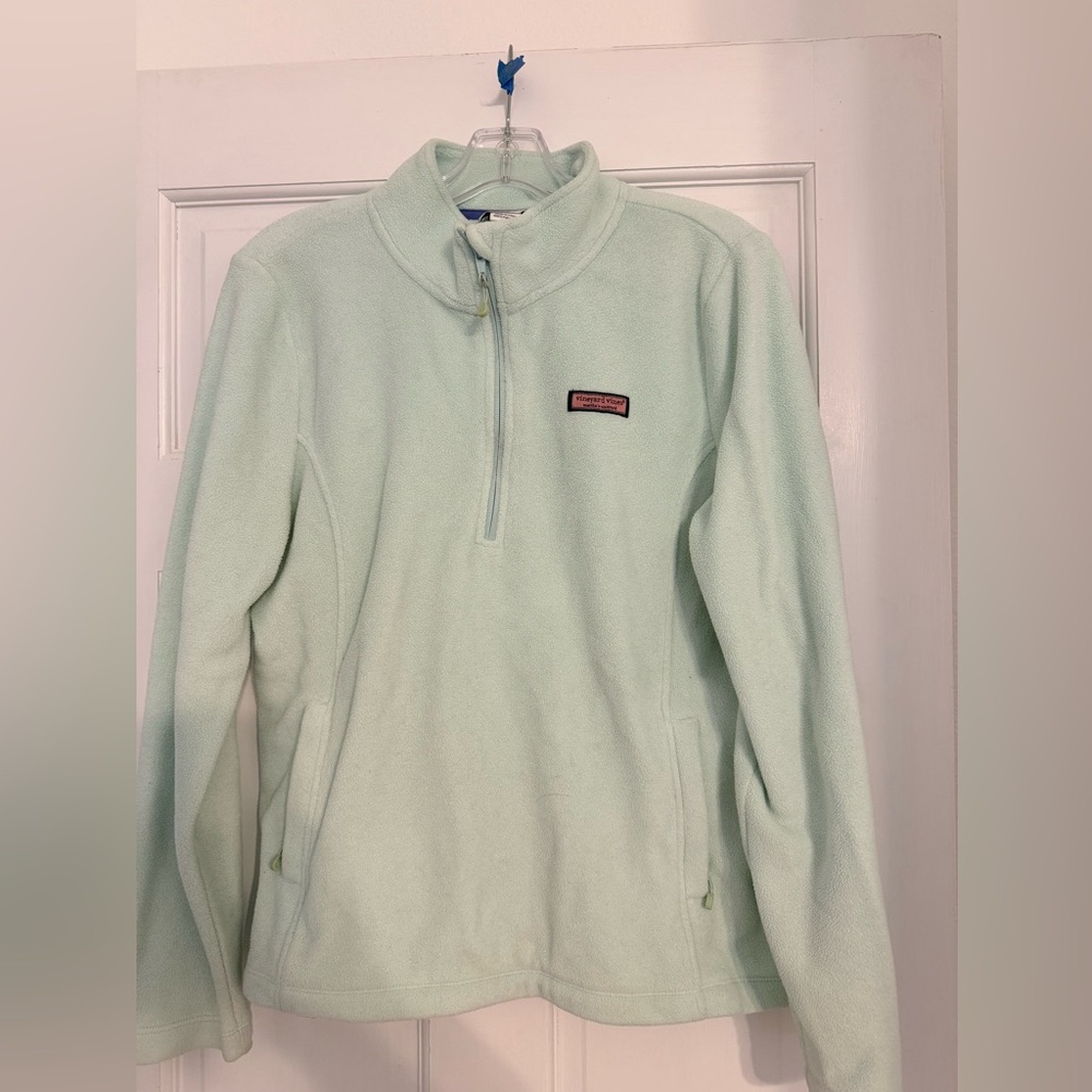 Vineyard Vines Lime Green Fleece Quarter Zip